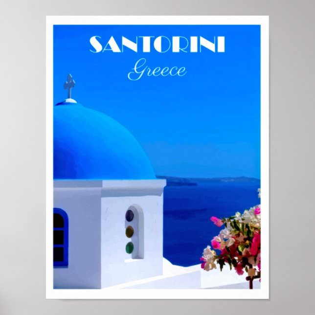 Affiche Santorin vintage (Devant)
