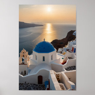 Affiche Santorin - Vintage voyage