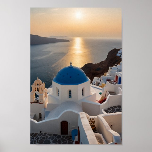 Affiche Santorin - Vintage voyage (Devant)