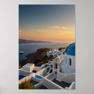 Affiche Santorin - Voyage Rétro