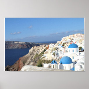 Affiche Santorini, Grèce, village d'Oia, photographie,