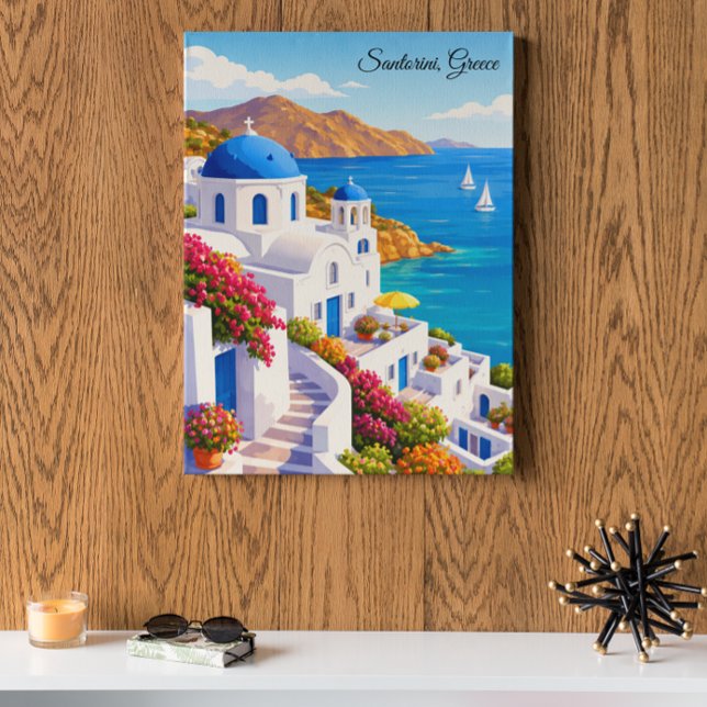 Affiche Santorini Greece Vintage Europe Vacation Travel  (Santorini Greece Vintage Europe Vacation Travel Poster)