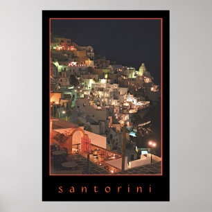 Affiche Santorini par nuit