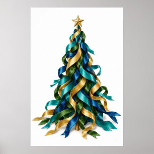 Affiche Sapin de Noël avec Rubans