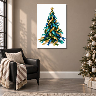 Affiche Sapin de Noël avec Rubans