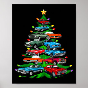Affiche Sapin de Noël Car Madness -clic Muscle et Hotrod