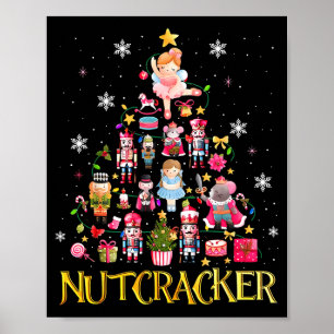 Affiche Sapin de Noël Casse-Noisette Ballet Danse Femmes E