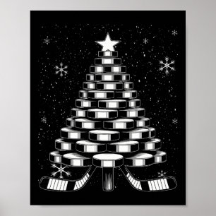Affiche Sapin de Noël de hockey sur glace pour joueur amat