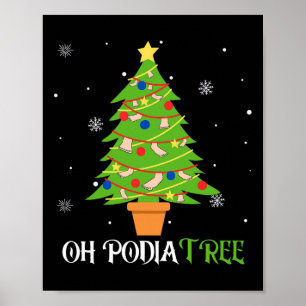 Affiche Sapin de Noël de podologie Podiatre Médical du pie