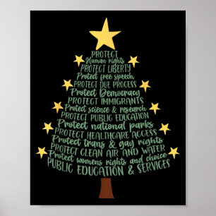 Affiche Sapin de Noël drôle anti Trump subtil