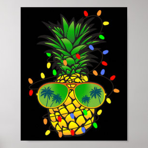 Affiche Sapin de Noël Drôle de Ananas Noël d'Été en Juille