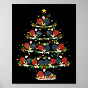 Affiche Sapin de Noël Éclairages Tennis de Table Srts Joue