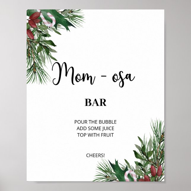 Affiche sapin de Noël hiver Mon-osa bar  (Devant)