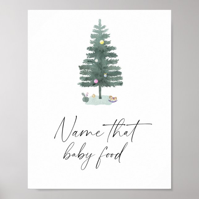 Affiche sapin de Noël - Nom de bébé que de la nourriture (Devant)