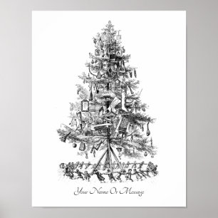 Affiche Sapin de Noël où des enfants chantent et dansent -
