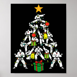 Affiche Sapin de Noël Taekwondo Xmas Arts Martiaux Karaté