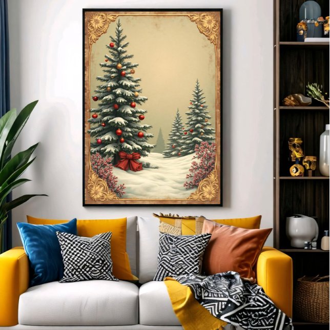 Affiche Sapins de Noël sous la neige (Créateur téléchargé)