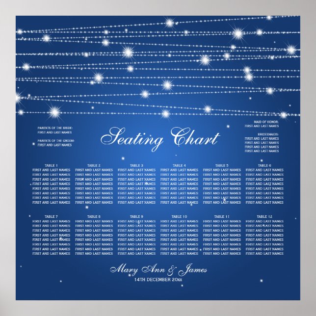 Affiche Sapphire Blu mariage Sparkling Lines (Devant)