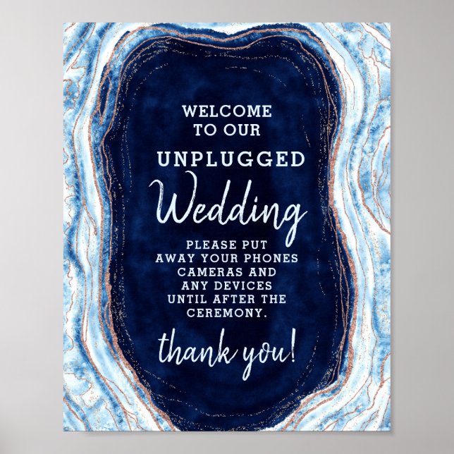 Affiche Sapphire Géode Bleu Débranché Mariage Signal (Devant)