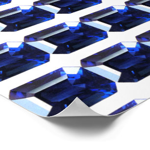 Affiche Sapphire rectangulaire bleu