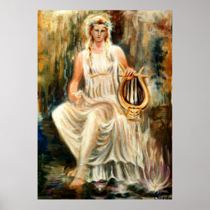 Affiche Sappho and her Lydian lyre