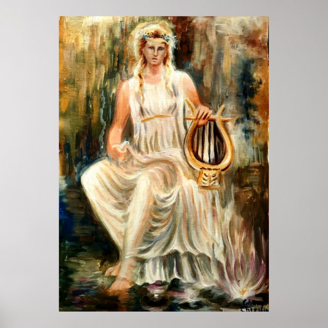 Affiche Sappho and her Lydian lyre (Devant)