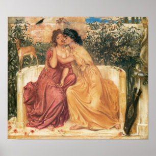 Affiche Sappho et Erinna dans un jardin chez Mitylene,