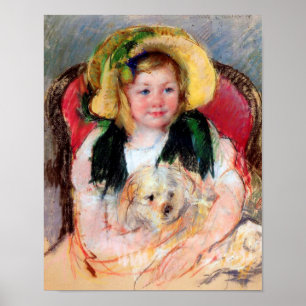 Affiche Sara avec son chien, Cassatt