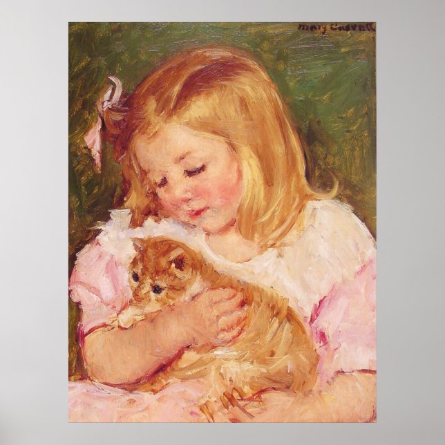 Affiche Sara Holding a Cat, Mary Cassatt (Devant)
