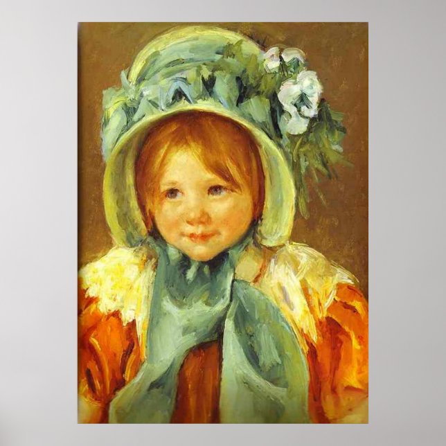 Affiche Sara in a Green Bonnet. c. 1901, Mary Cassatt (Devant)