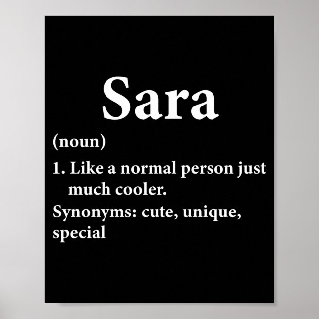 Affiche Sara Name Definition Funny D  (Devant)