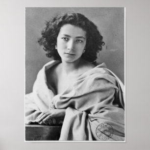 Affiche Sarah Bernhardt en costume, vers 1860