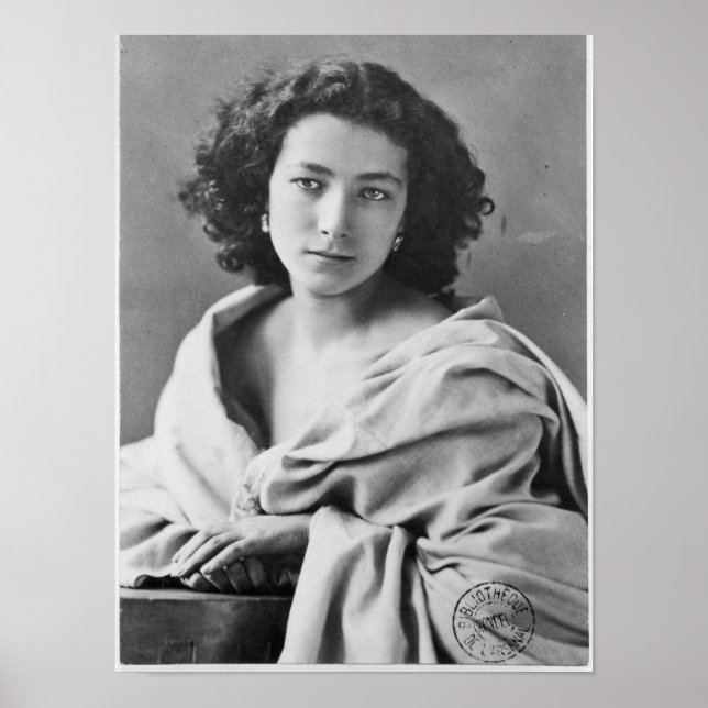 Affiche Sarah Bernhardt en costume, vers 1860 (Devant)