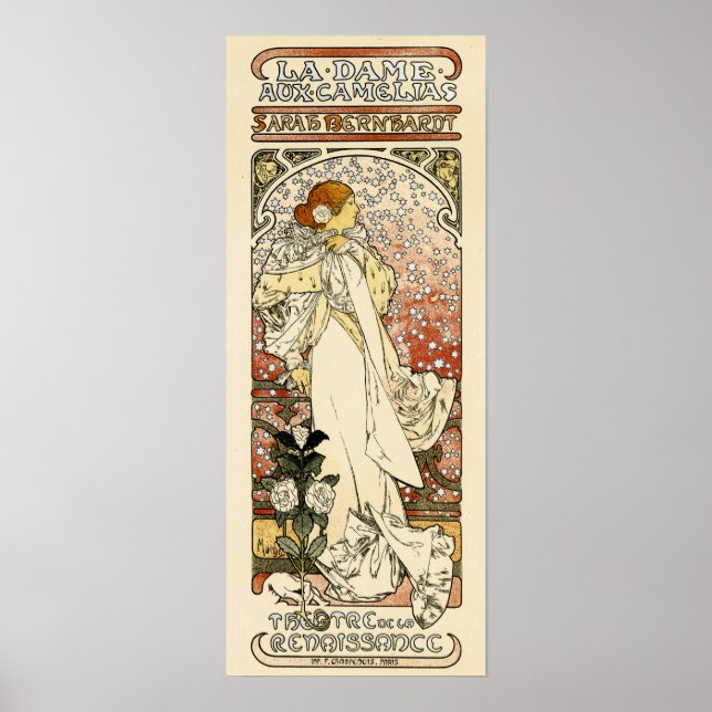 Affiche SARAH BERNHARDT Paris Theatre Mucha Art Nouveau (Devant)