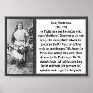 Affiche Sarah Winnemucca, auteur américaine et leader