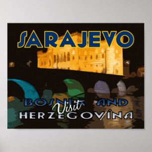 Affiche Sarajevo, Visite en Bosnie-Herzégovine