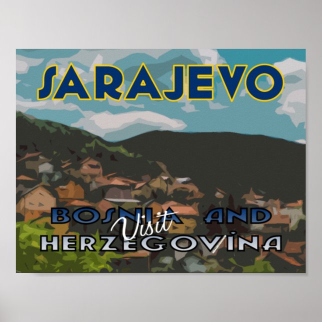 Affiche Sarajevo, Visite en Bosnie-Herzégovine (Devant)
