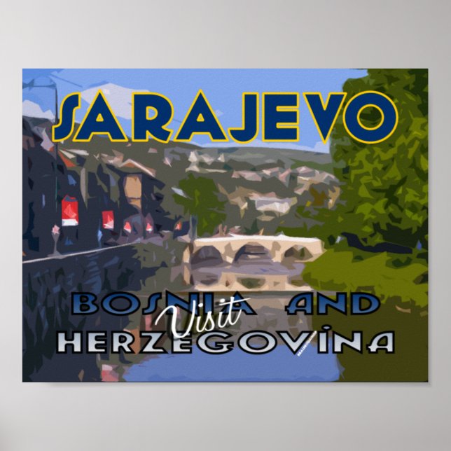Affiche Sarajevo, Visite en Bosnie-Herzégovine (Devant)