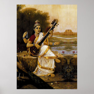 Affiche SARASWATI - Divinité des arts et des rivières