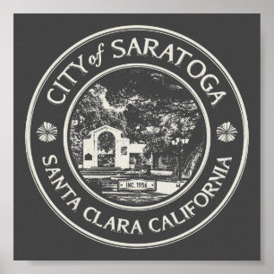 AFFICHE SARATOGA CALIFORNIE VINTAGE