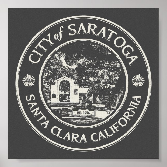 AFFICHE SARATOGA CALIFORNIE VINTAGE (Devant)