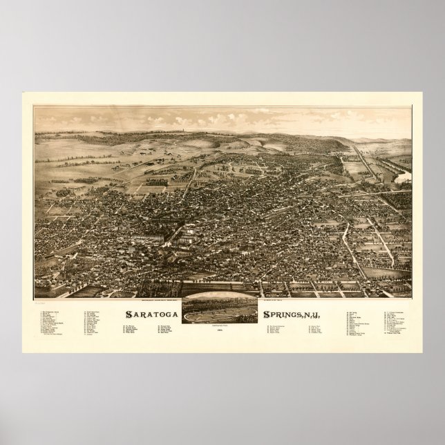 Affiche Saratoga Springs, New York (1888) (Devant)