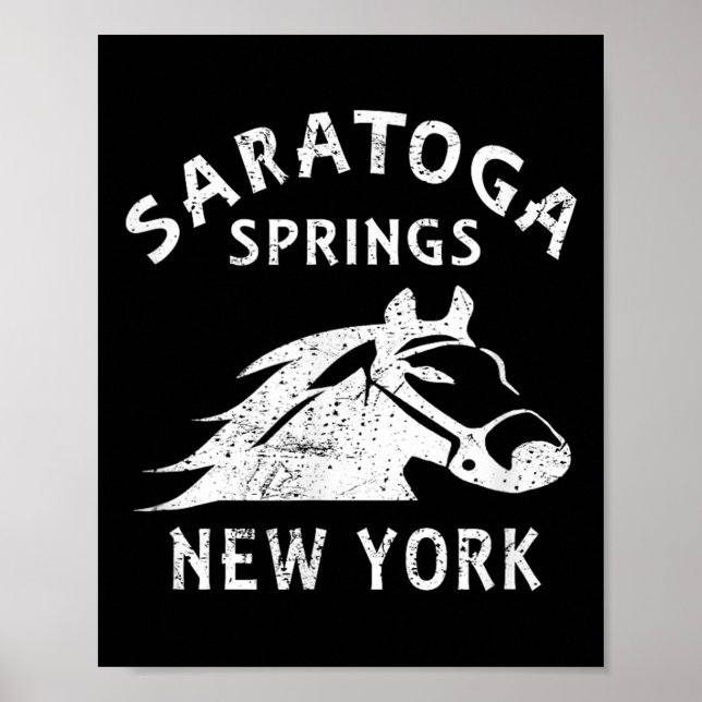 Affiche Saratoga Springs Ny Cheval Graphique Vintage Cours (Devant)