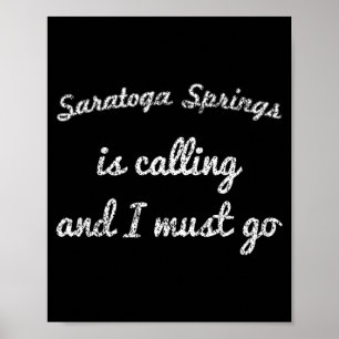 Affiche Saratoga Springs Ny New York Voyage Ville Drôle À