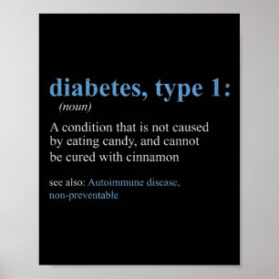 Affiche Sarcasme amusant T1d Diabète Définition Sensibilis