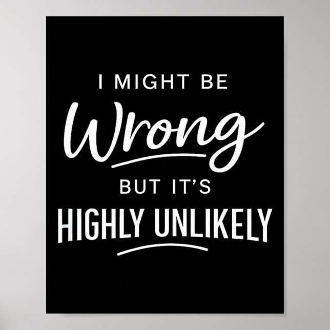 Affiche Sarcastic I Might Be Wrong But It's Highly Unlikel (Devant)