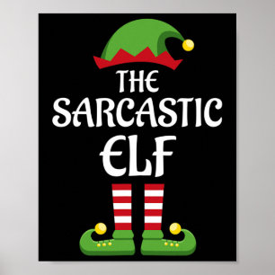 Affiche Sarcastique Elf Famille Correspondance Groupe Noël