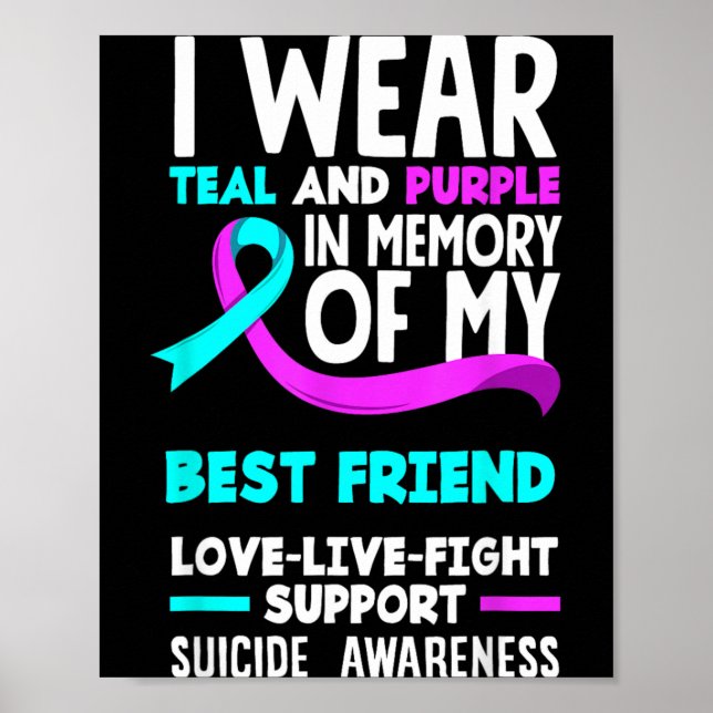 Affiche Sarcelle Violet En Mémoire Du Suicide De Meilleur  (Devant)