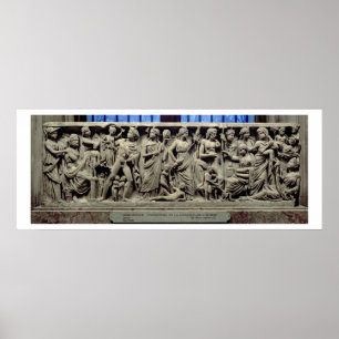 Affiche Sarcophage avec le soulagement dépeignant