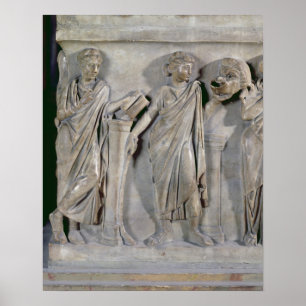 Affiche Sarcophage des Muses, détail de Clio &